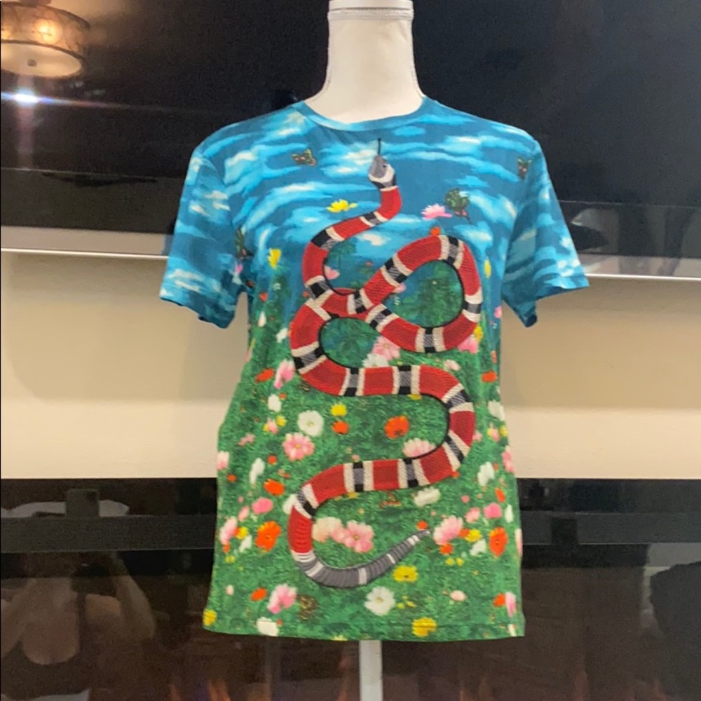 Gucci printed cotton jersey cyan rainbow - Picture 5 of 15